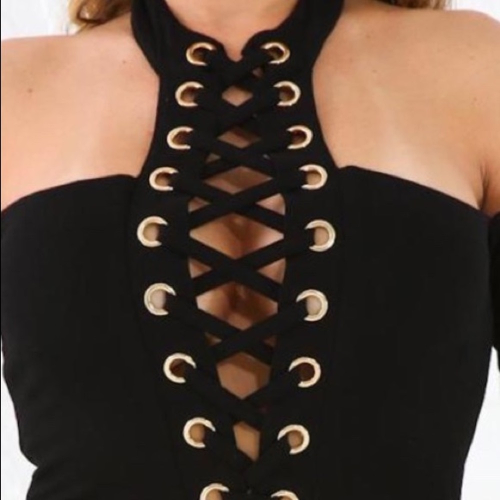 Black Choker Skin Tight Dress